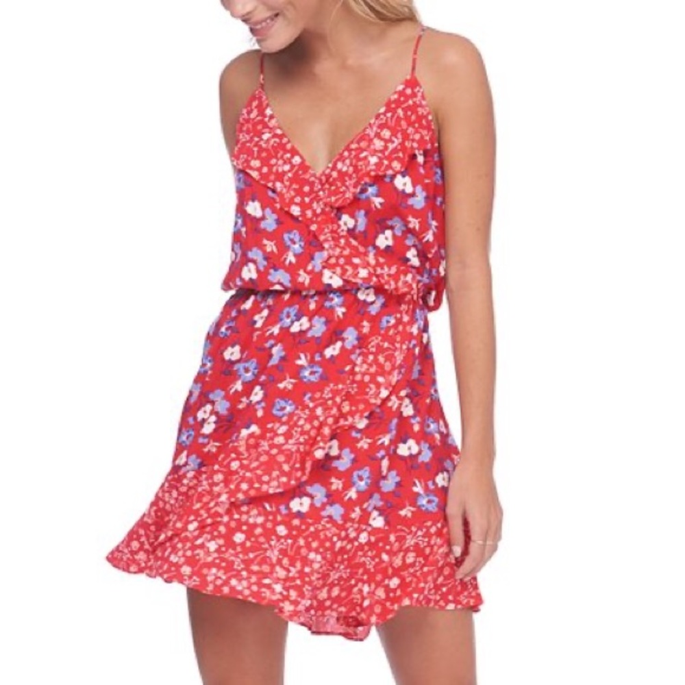 ABS Collection Red Poppy Floral A-Line Dress